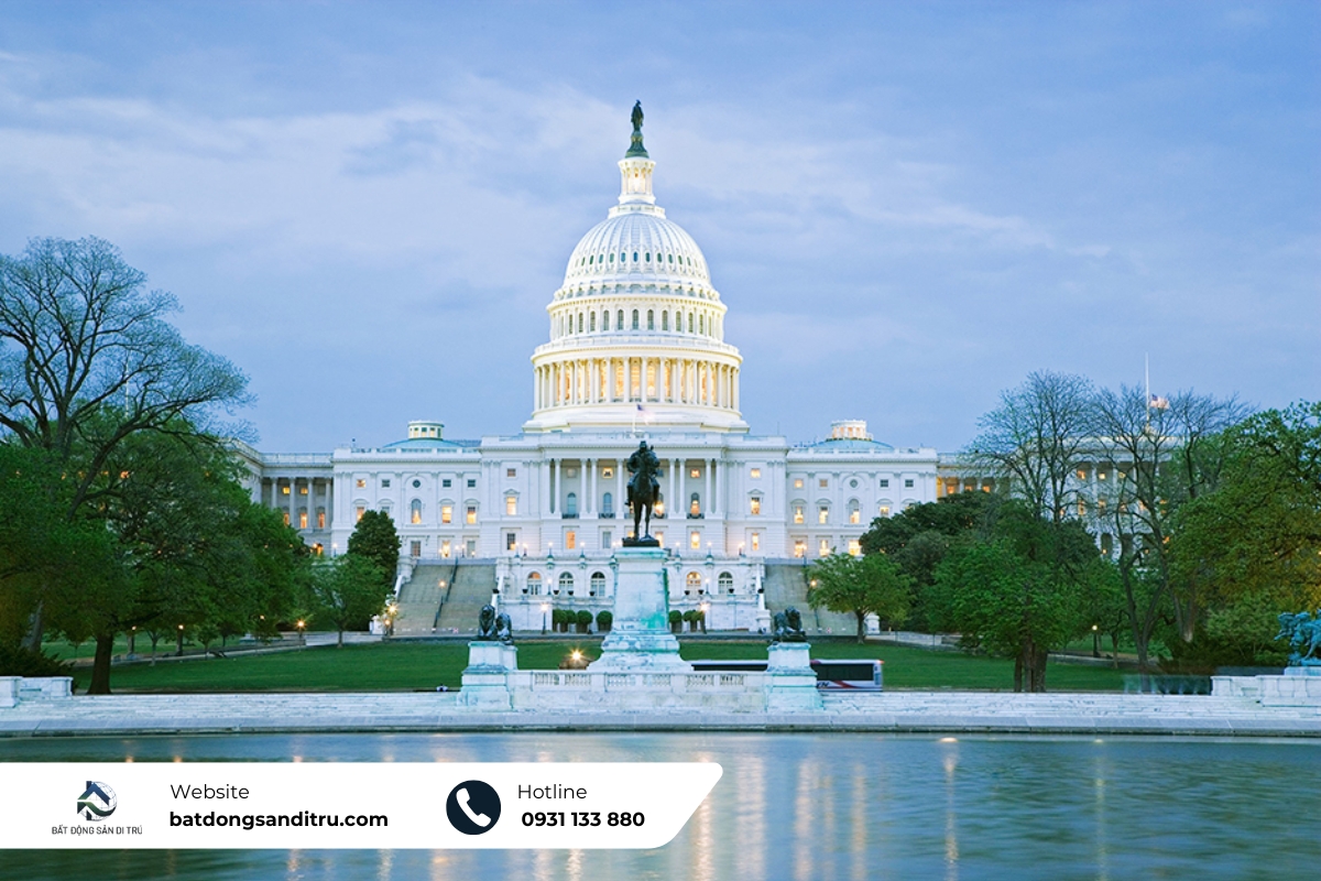 Đặc khu liên bang Washington D.C không thuộc bang nào, nơi đặt Nhà Trắng và Quốc hội